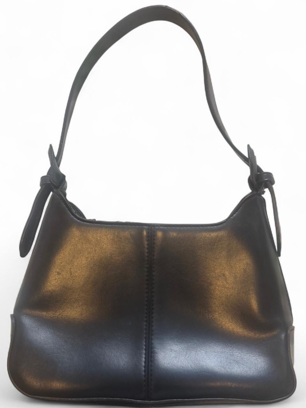 Classic Black Leather Shoulder Bag